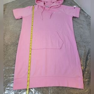 Champion Pink Hooded Short Sleeve Jersey Dress Pouch Pocket Size S